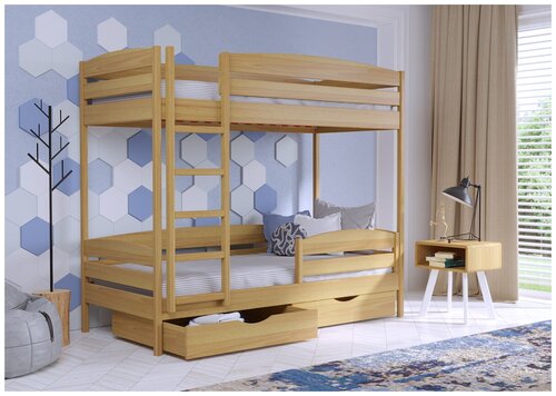 Двухъярусная кровать деревянная Авелина 90х190 венге Комплектация без ящиков