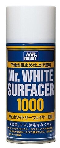 Mr.Hobby B-511 Краска-грунтовка белая в баллончике Mr. White Surfacer 1000, 170 мл
