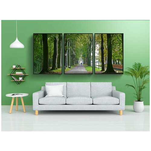 фото Набор модулных постеров для интерьера "парк замка, северные церкви, рвами замка" 60x90 см. в тубусе, без рамки lotsprints