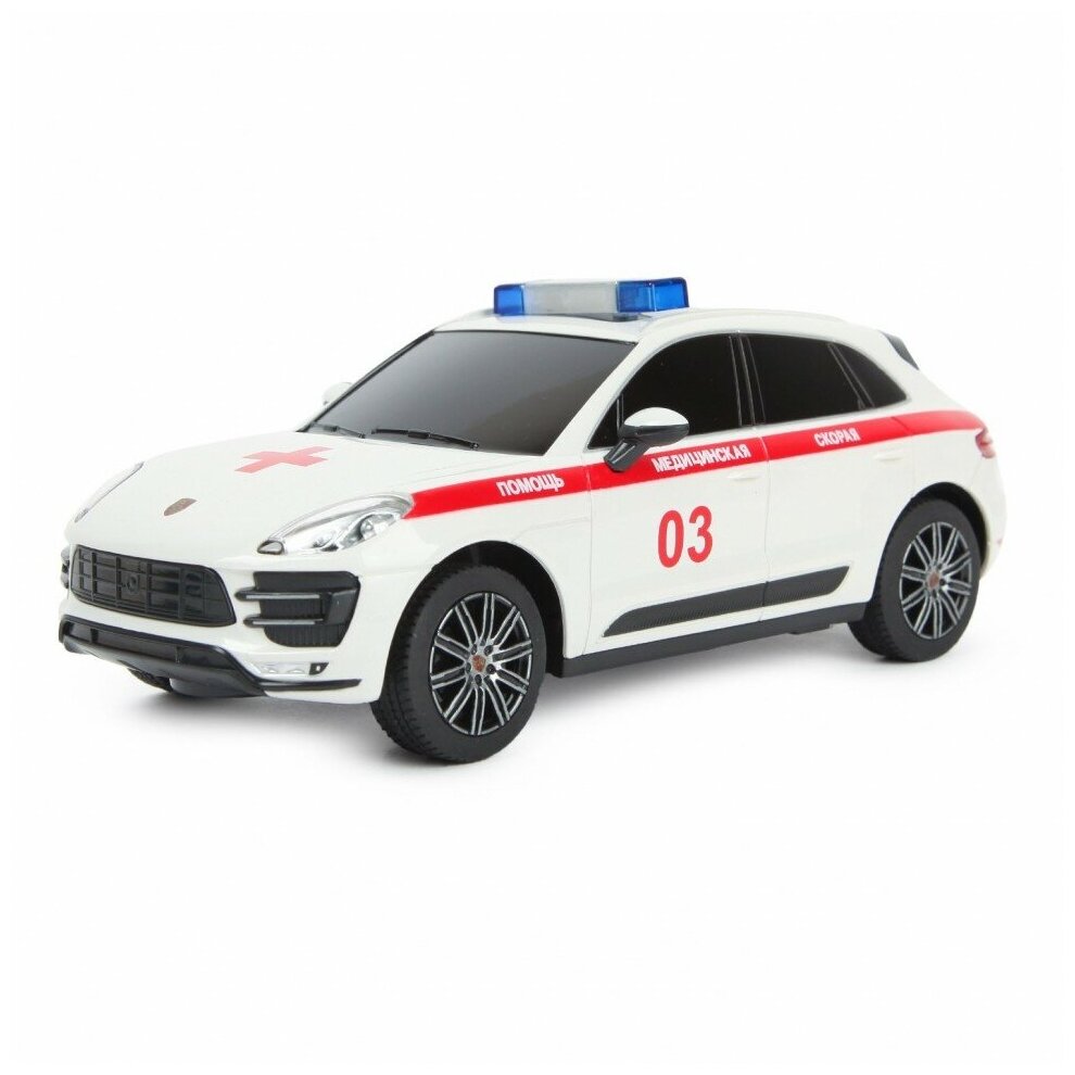 Машина Rastar РУ 1:24 Prosche Macan Turbo Ambulance Белая 71800A