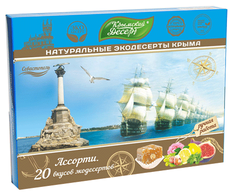 Крымский Десерт Рахат-лукум «Севастополь» ассорти 20 вкусов, 350г