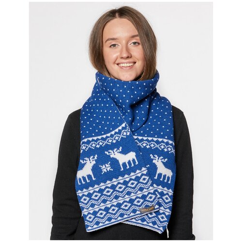 фото Шарф теплые звери, женский, рисунок олень
