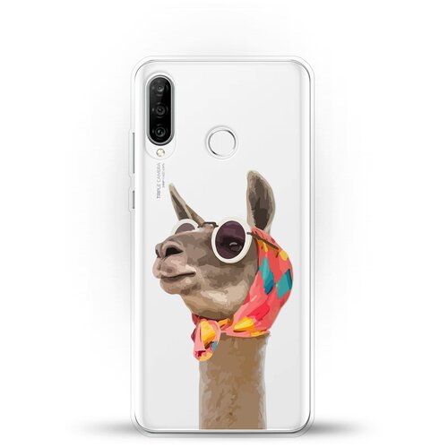 фото Силиконовый чехол лама в очках на huawei nova 4e andy & paul