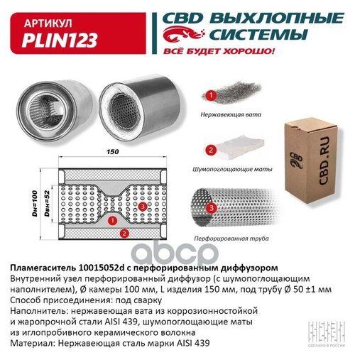 Пламегаситель 10015052d Перфорированный Диффузор CBD арт. PLIN123