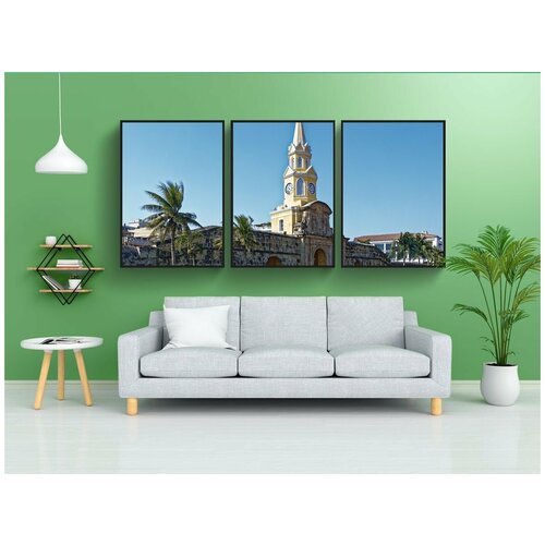 фото Набор модулных постеров для интерьера "колумбия, картахена, город" 60x90 см. в тубусе, без рамки lotsprints