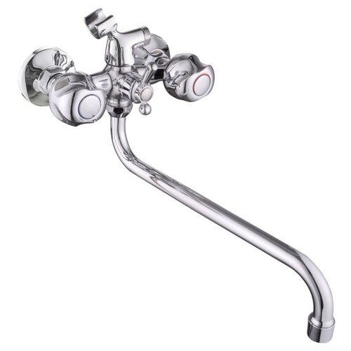 Смеситель для ванны Maxonor MN2226 длинный излив переключатель в корпусе хром