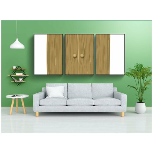 фото Набор модулных постеров для интерьера "шкаф, комод, мебель" 60x90 см. в тубусе, без рамки lotsprints