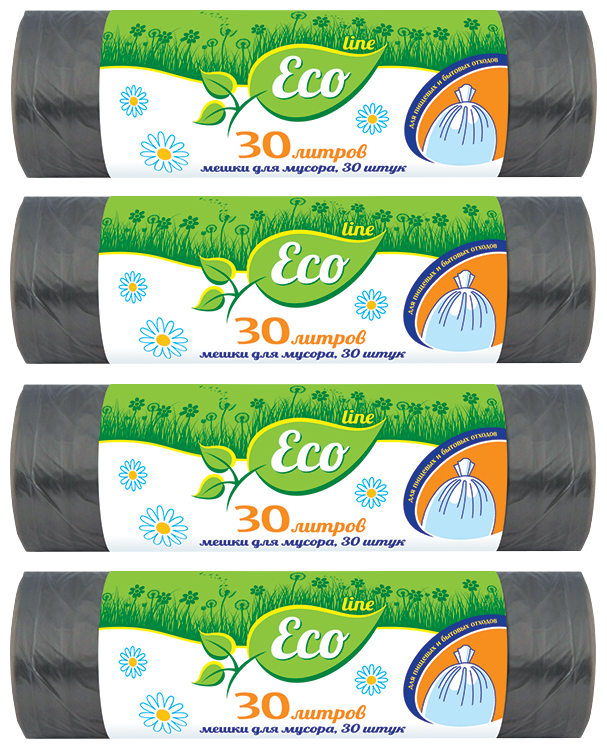 Русалочка Мешки 30л/30шт ECO LINE (4 упаковки в наборе)