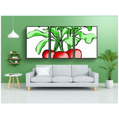 фото Набор модулных постеров для интерьера "свекла, овощ, корень" 60x90 см. в тубусе, без рамки lotsprints