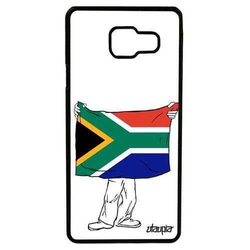 фото Простой чехол на смартфон // galaxy a3 2016 // "флаг южной африки с руками" страна государственный, utaupia, белый