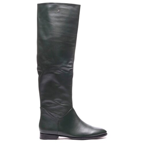 фото Basconi 80152bc сапоги женские зеленый+натуральная кожа