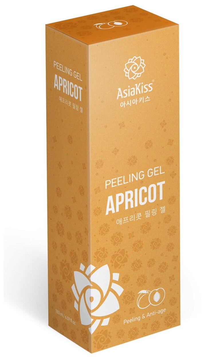 Пилинг-гель для лица AsiaKiss appricot peeling gel c экстрактом абрикоса 180мл Green COS - фото №3