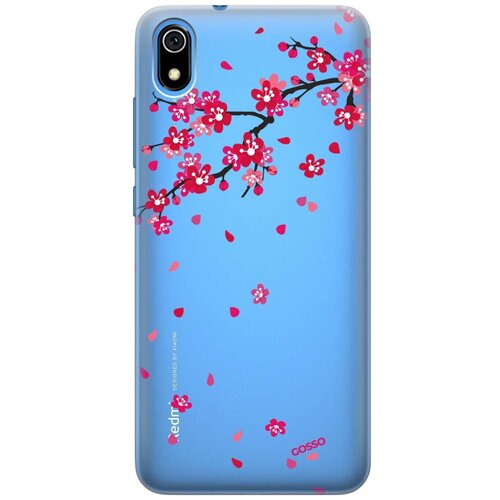 фото Ультратонкий силиконовый чехол-накладка clearview для xiaomi redmi 7a с 3d принтом "sakura" gosso