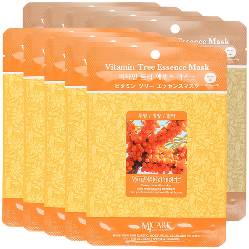 Купить Маска для лица тканевая с экстрактом облепихи Mijin Vitamin Tree Essence Mask, 23 г - 10 шт, MIJIN Cosmetics