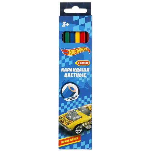 Умка Цветные карандаши Хот Вилс, 6 цветов (CPH6-55415-HW), 6 шт. гуашь hot wheels 6 цветов тм умка