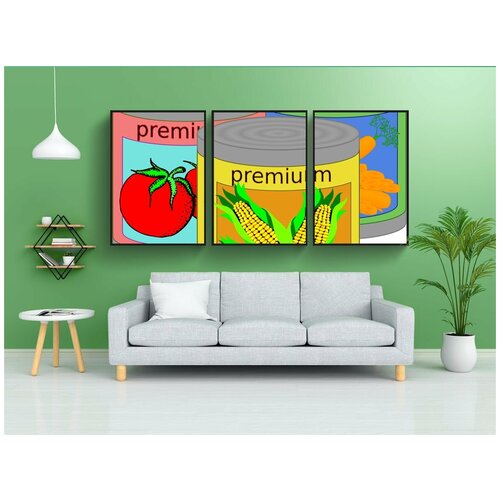 фото Набор модулных постеров для интерьера "консервы, банка, может" 60x90 см. в тубусе, без рамки lotsprints