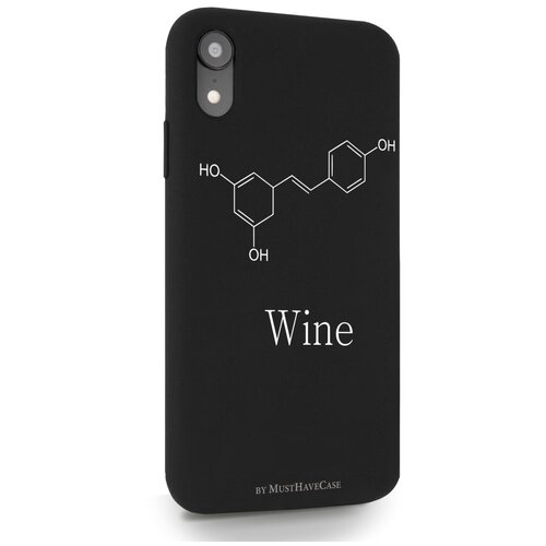 Черный силиконовый чехол MustHaveCase для iPhone XR Молекула вина Айфон 10R Противоударный