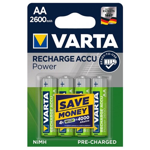 Аккумулятор VARTA LR6 AA 2600 mAh R2U (уп 4 шт)