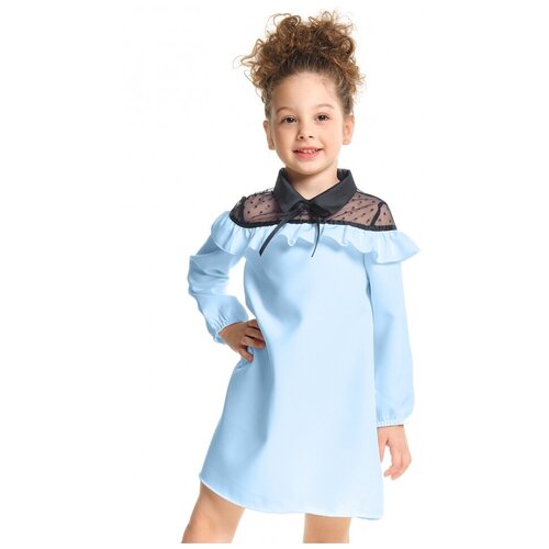 фото Платье mini maxi, в горошек, размер 104, голубой