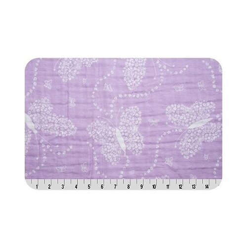 Ткань для пэчворка Peppy Embrace, (марлевка), 100*125 см, 120 г/м2, 100% хлопок, Flower fly Lilac