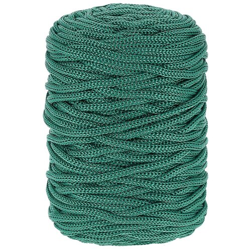 Пряжа / Полипропиленовый шнур для вязания/Шнур для рукоделия зеленый 100 м.5 мм.