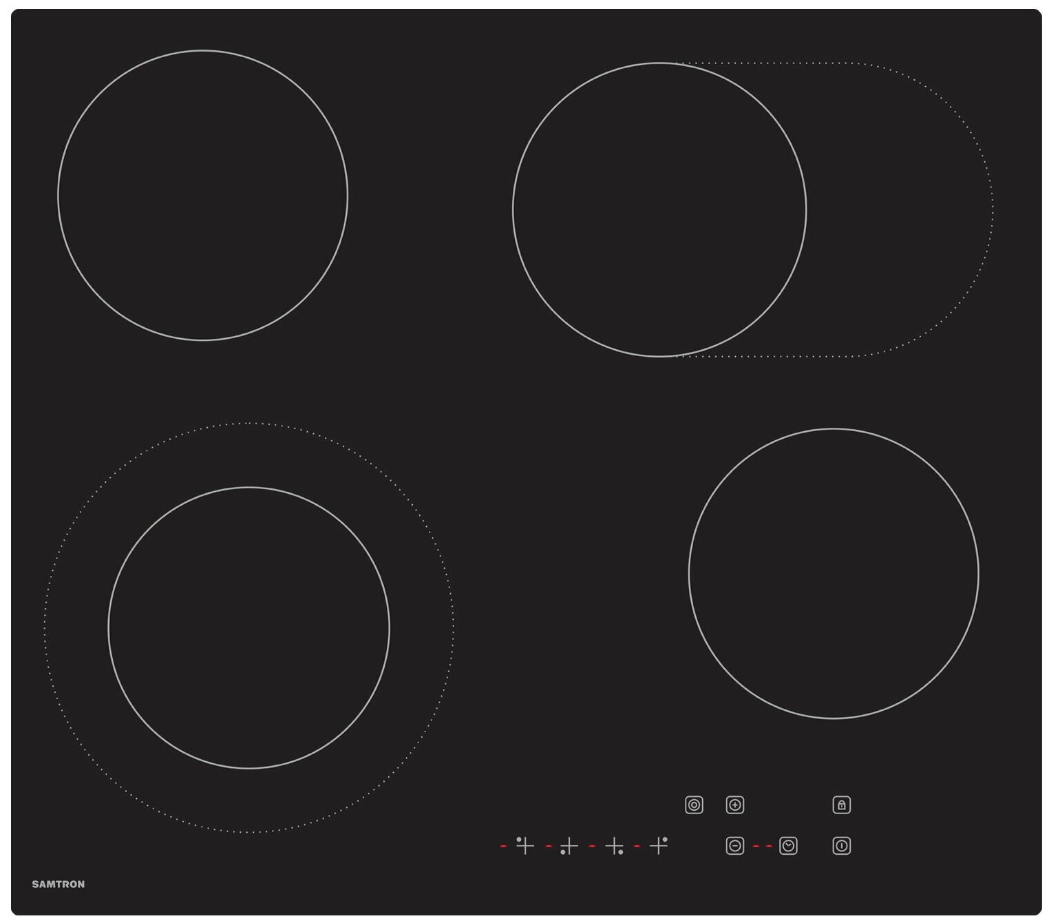 Встраиваемая электрическая стеклокерамическая пане Samtron AC-640dg чёрный - фотография № 1