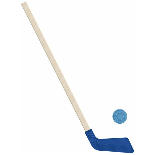 Детский хоккейный набор для игр на улице, свежем воздухе для зимы для лета Клюшка хоккейная синяя 80 см. + шайба