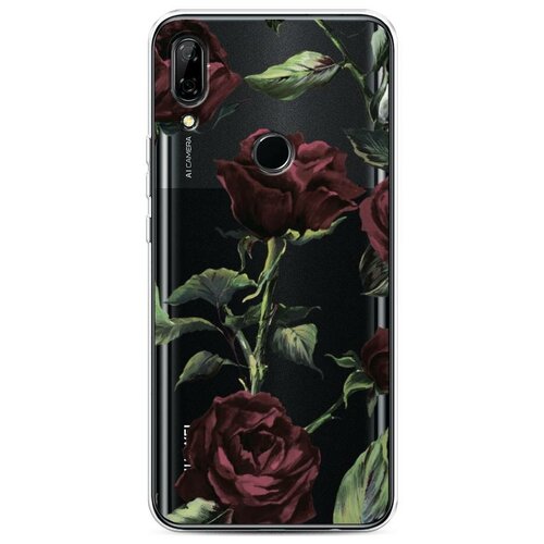 фото Силиконовый чехол "бордовые розы фон" на huawei p smart z / хуавей п смарт z case place