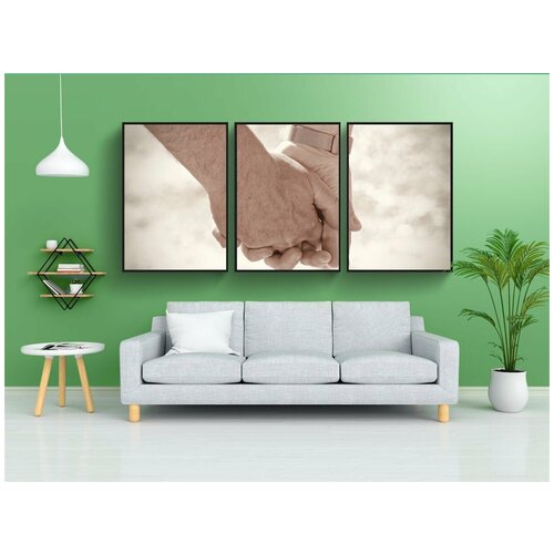фото Набор модулных постеров для интерьера "руки, чувство, любовь" 60x90 см. в тубусе, без рамки lotsprints