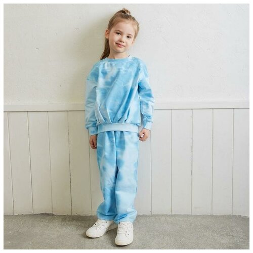 Костюм для девочки (свитшот, брюки) MINAKU: Casual Collection KIDS цвет голубой, р-р 110
