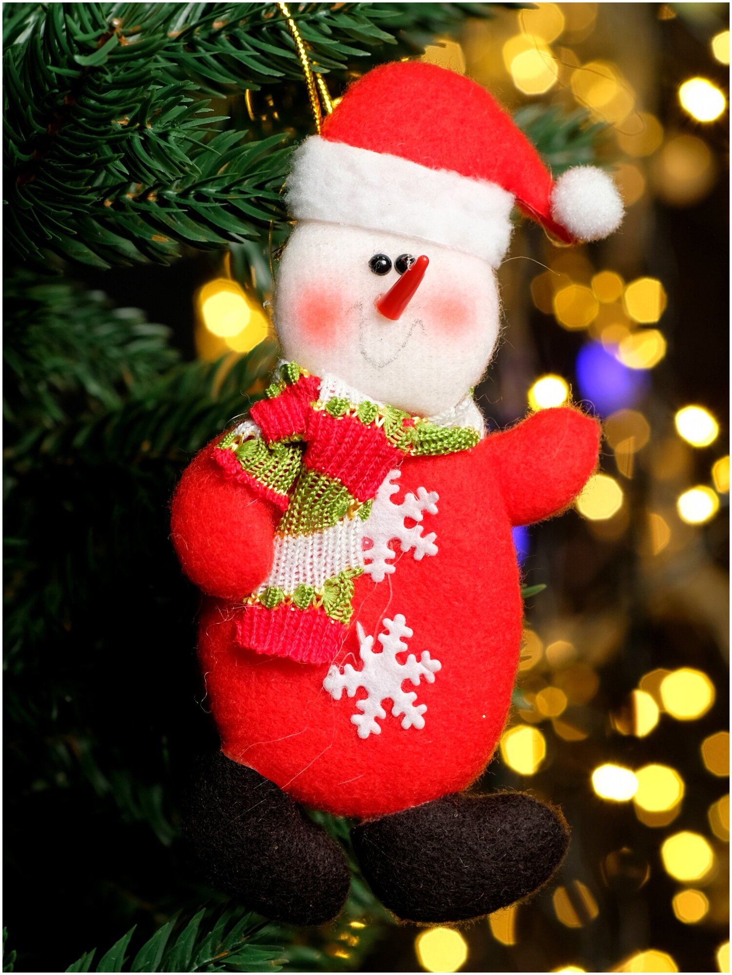Рождественская декорация Снеговик красный 14 см China Dans артикул PPQ30 redsnowmanx2