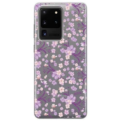 Ультратонкий силиконовый чехол-накладка для Samsung Galaxy S20 Ultra с 3D принтом Lilac Flowers ультратонкий силиконовый чехол накладка transparent для samsung galaxy a02 с 3d принтом lilac flowers