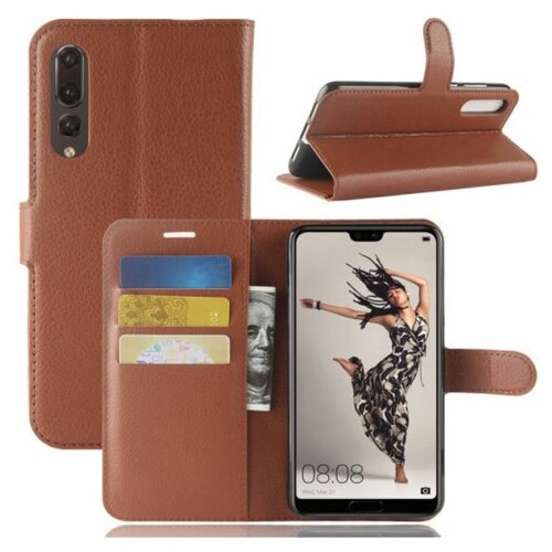 фото Brodef wallet чехол книжка кошелек для huawei p20 pro коричневый