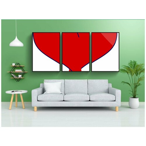 фото Набор модулных постеров для интерьера "сердце, вектор, воздушный шар" 60x90 см. в тубусе, без рамки lotsprints