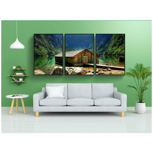 фото Набор модулных постеров для интерьера "кёнигсзее, верхнее озеро, берхтесгаден национальный парк" 60x90 см. в тубусе, без рамки lotsprints