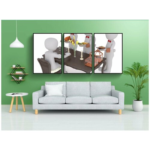 фото Набор модулных постеров для интерьера "еда, меню блюд, все вместе" 60x90 см. в тубусе, без рамки lotsprints