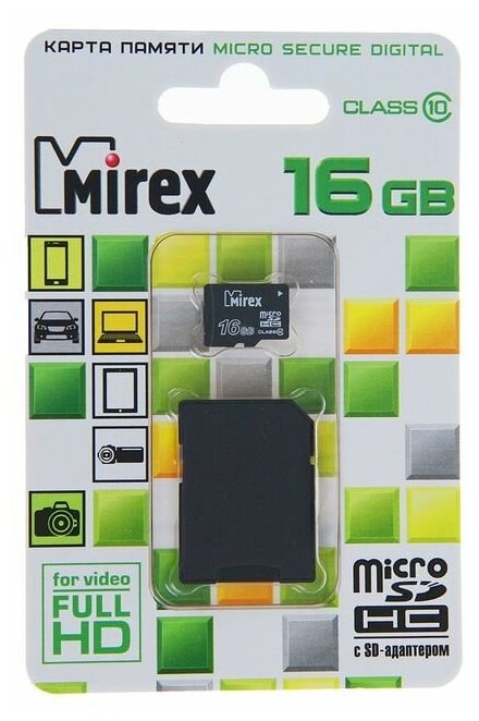 Флеш карта microSD 32GB Mirex microSDHC Class 10 (SD адаптер) - фото №3