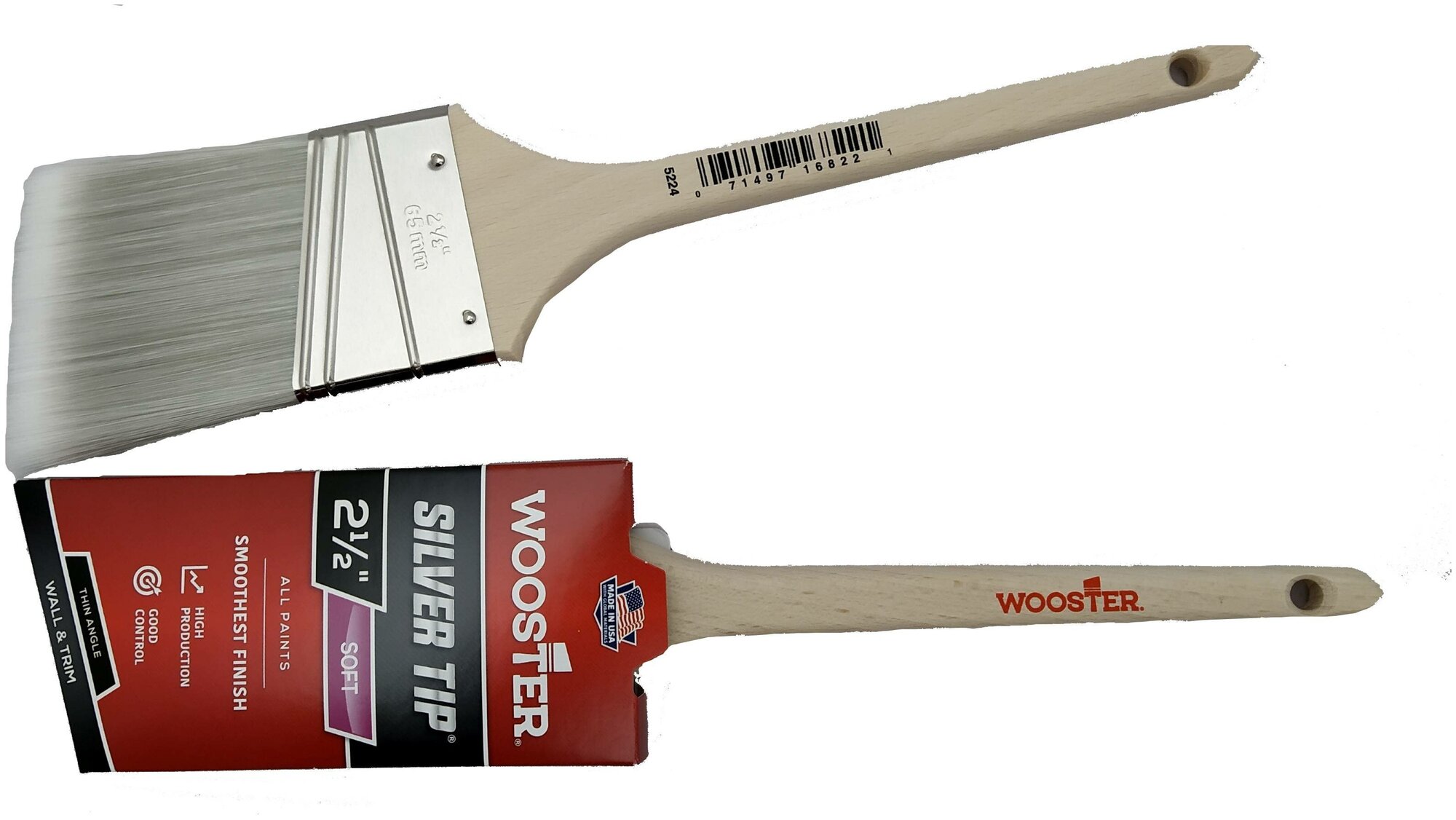 Угловая кисть Wooster 25" SILVER TIP® - Thin Angle Sash - для финишной отделки