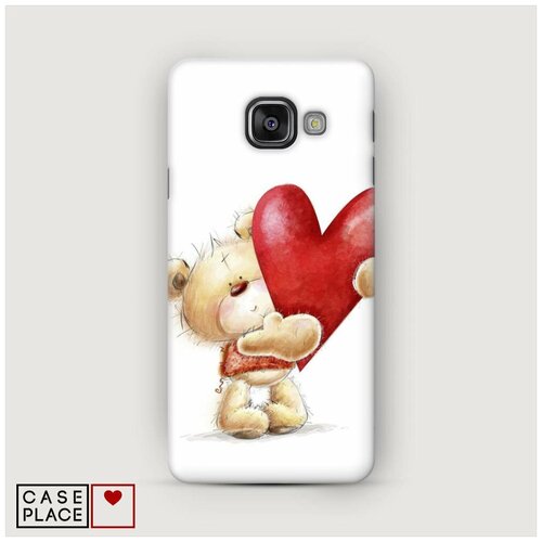 фото Чехол пластиковый samsung galaxy a3 2016 мишка с сердцем 4 case place