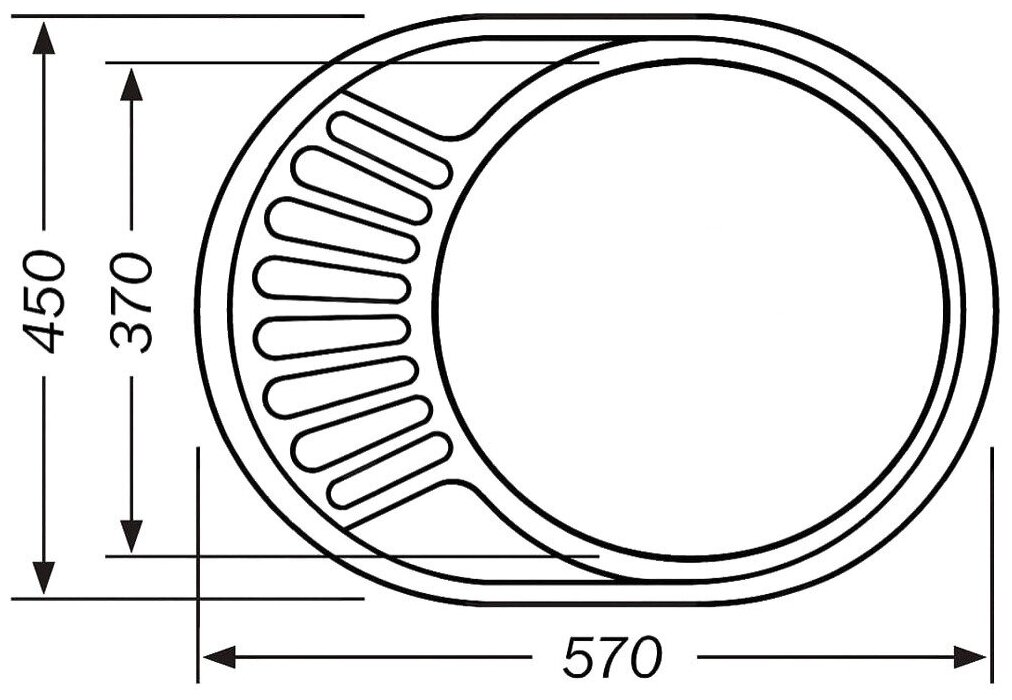 Кухонная мойка Premial PL 5745 P (570*450) 0,8 Глянец - фотография № 2
