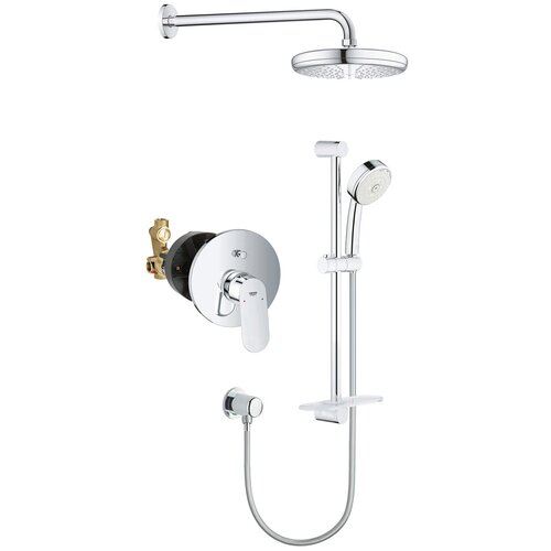 Душевая система встраиваемая Grohe Eurosmart Cosmopolitan со штангой, хром grohe eurosmart cosmopolitan 121655 хром хром 1750 мм