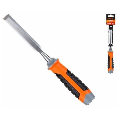 фото Стамеска плоская 16мм startul profi (st4075-16) (обрезиненная рукоятка, металлический затыльник)