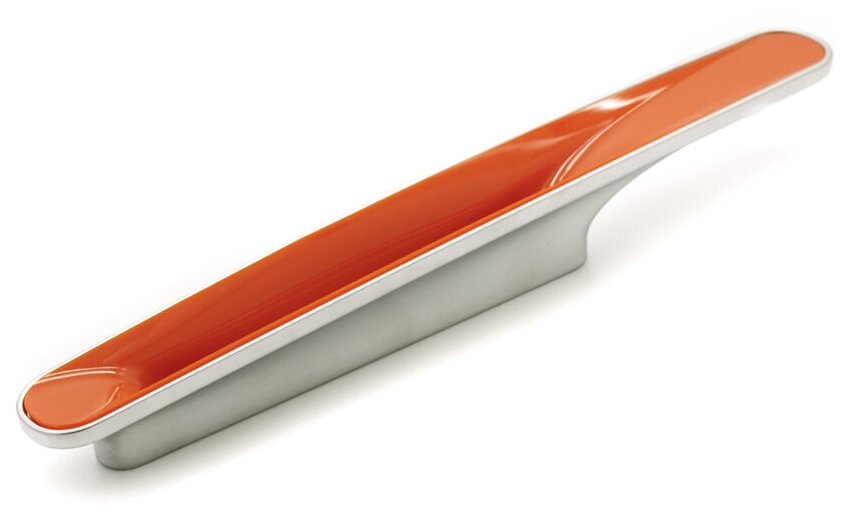 Ручка-скоба мебельная, Gamet, Cameleon, Оранжевый, матовый хром, 96/180 мм, Модерн, Польша