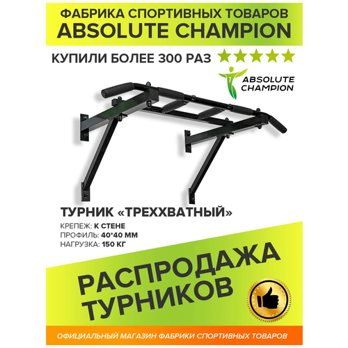 фото Турник настенный треххватный absolute champion белый