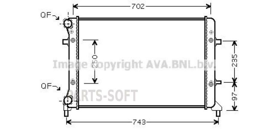 AVA VN2204 Радиатор охлаждения Audi A3 1.6 Seat Altea Leon Toledo Skoda Octavia VW Caddy III IV Golf V