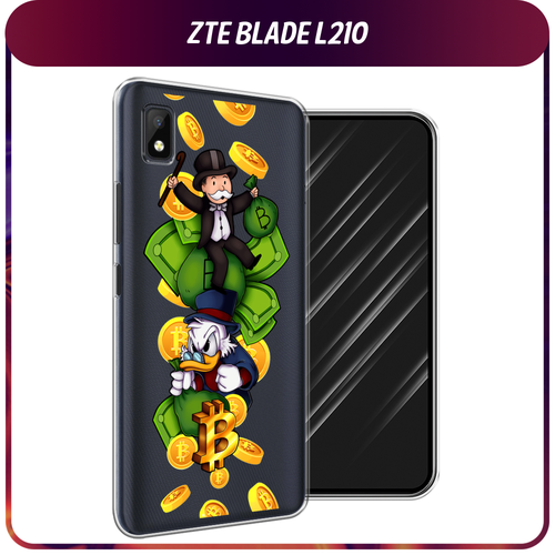 Силиконовый чехол на ZTE Blade L210 / ЗТЕ Блэйд Л210 Scrooge McDuck and Monopoly, прозрачный