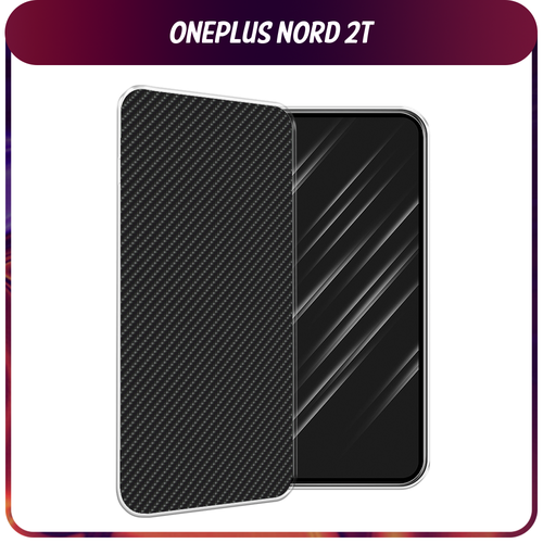 Силиконовый чехол на OnePlus Nord 2T / Ван Плас Норд 2T Черный карбон силиконовый чехол на oneplus nord 2t ванплас норд 2t мечтательный кот