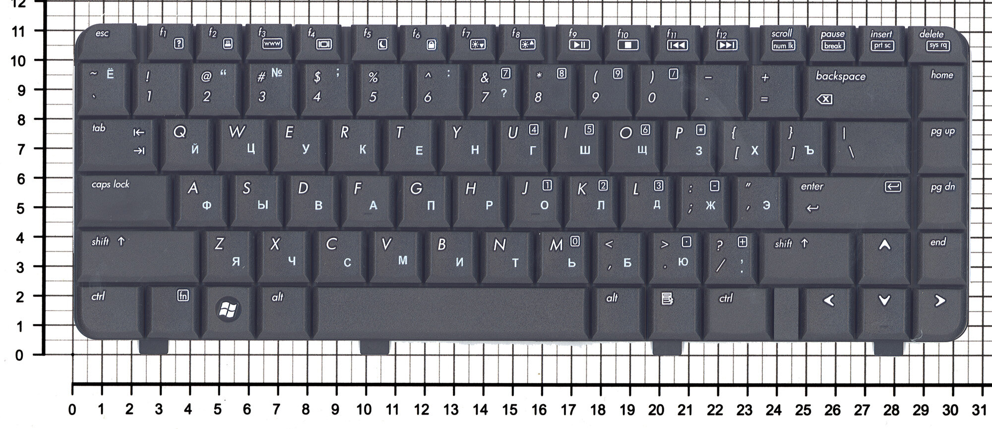 Клавиатура для ноутбука HP 6037B0022501 черная