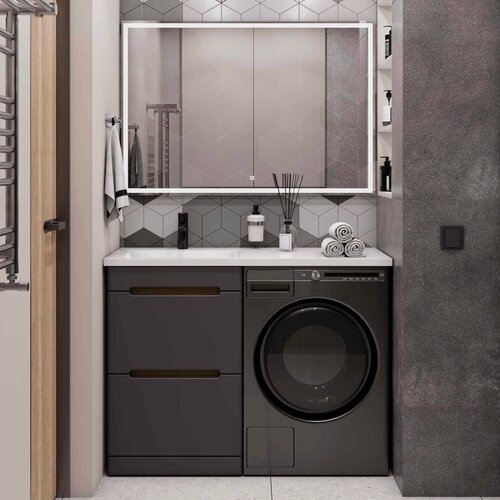 Изображение товара Тумба напольная SanStar Darko 60 Без раковины для ванной комнаты Дуб вотан, графит софт