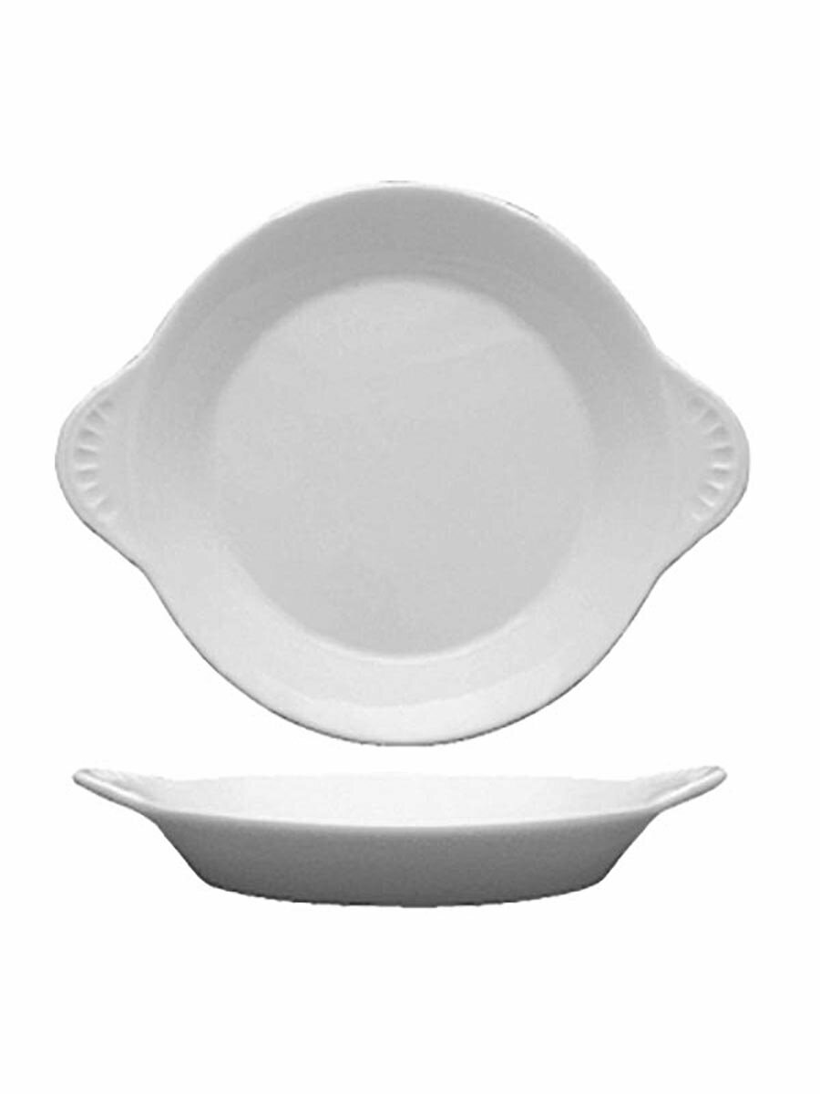 фото Сковорода порционная "Ameryka" 22х18х3 см, 350 мл, белый, фарфор, Lubiana, 1304